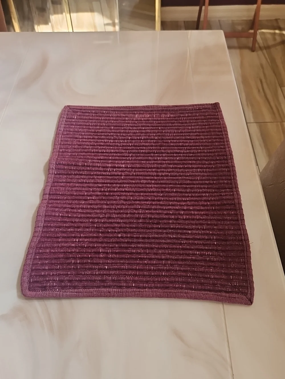 Set Of Placemats Wine Color Different On Each Side 5 Pieces